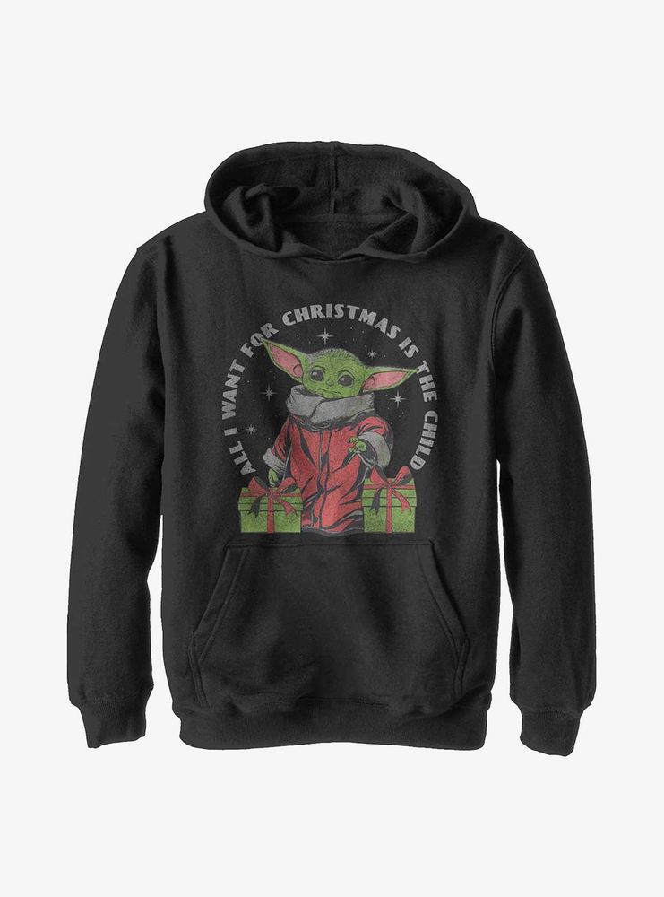 Star Wars The Mandalorian Child Present Youth Hoodie