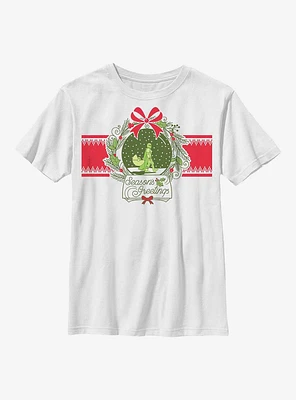 Star Wars The Mandalorian Snow Globe Season's Greetings Youth T-Shirt