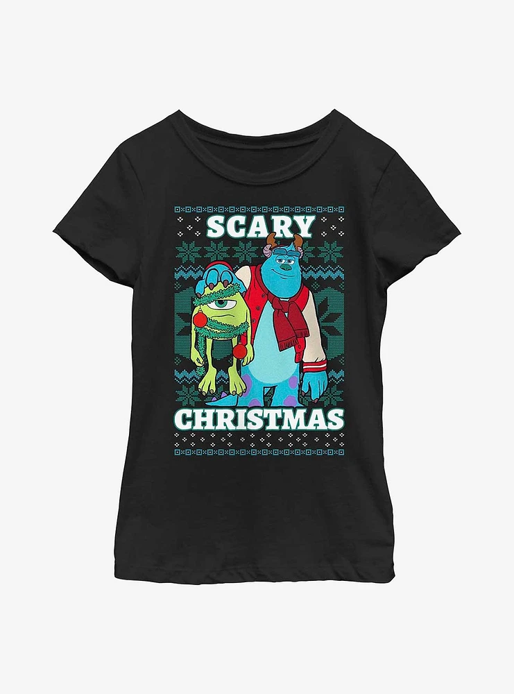 Disney Pixar Monsters, Inc. Scary Christmas Youth Girls T-Shirt