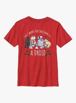 Star Wars Want For Christmas Is A Droid Youth T-Shirt