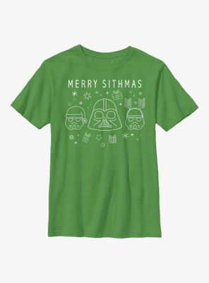 Star Wars Sithmas Line Art Youth T-Shirt