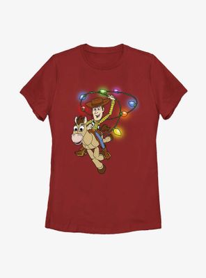 Disney Pixar Toy Story Woody Christmas Lasso Womens T-Shirt