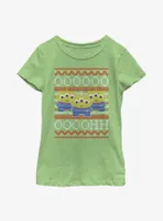 Disney Pixar Toy Story Aliens Ugly Sweater Pattern Youth Girls T-Shirt