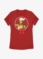 Star Wars CP-30 Candy Cane Womens T-Shirt