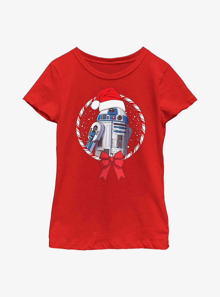 Star Wars R2-D2 Candy Cane Youth Girls T-Shirt