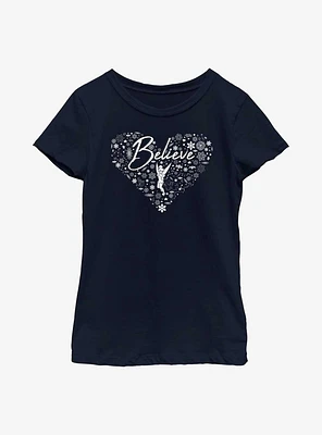Disney Tinkerbell Believe Winter Fill Youth Girls T-Shirt