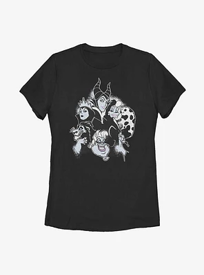 Disney Villains Heads Womens T-Shirt