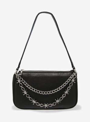 Black Barbed Wire Chain Shoulder Bag