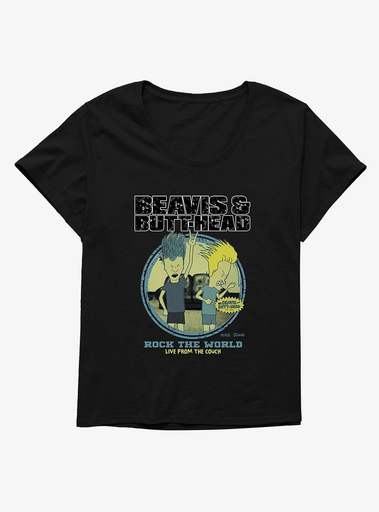 Beavis And Butthead Rock The World Girls T-Shirt Plus