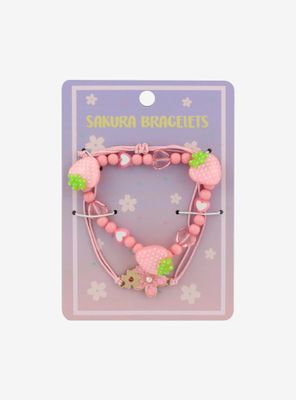 Strawberry Heart Bracelet Set