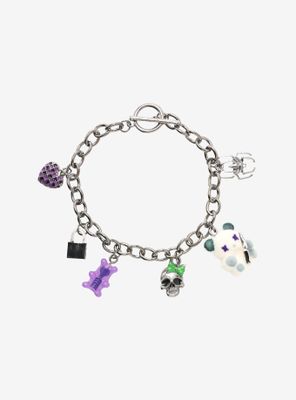 Emo Bear Lock Chain Charm Bracelet