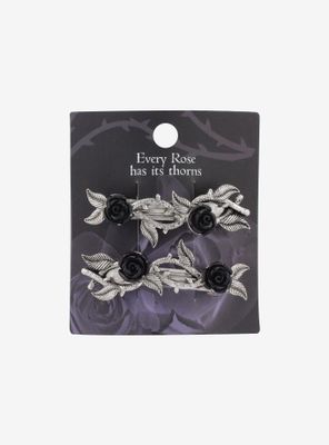 Black Rose Hair Clip Set