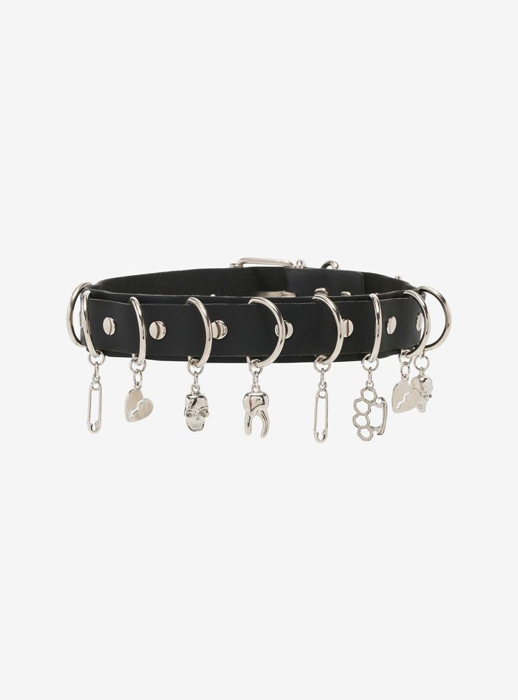 Hot Topic D-Ring Emo Charm Choker | Dulles Town Center