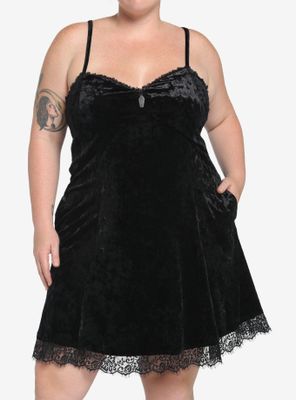 Black Velvet Slip Dress Plus