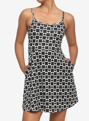 Black & White Checkered Heart Dress