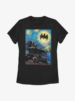 DC Comics Batman Over Starry Gotham Womens T-Shirt