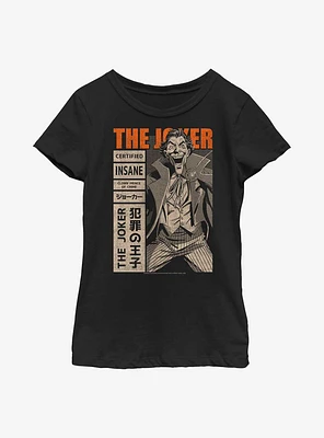 DC Comics Batman Joker Manga Cover Youth Girls T-Shirt