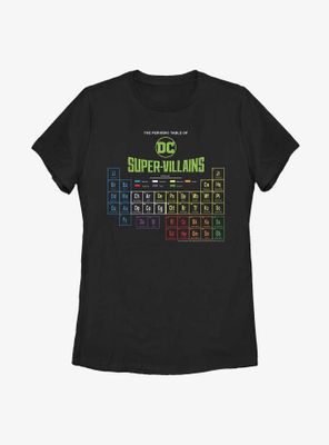 DC Comics Periodic Table Of Super-Villains Womens T-Shirt