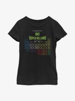 DC Comics Periodic Table Of Super-Villains Youth Girls T-Shirt