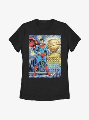 DC Comics Superman Starry Metropolis Womens T-Shirt
