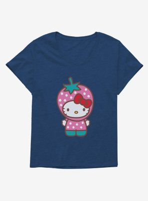 Hello Kitty Five A Day Strawberry Hat Womens T-Shirt Plus
