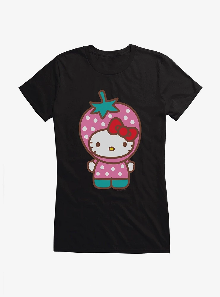 Hello Kitty Five A Day Strawberry Hat Girls T-Shirt