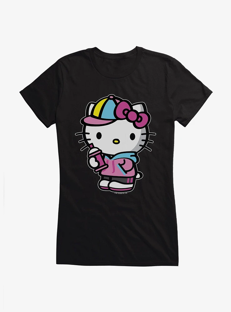 Hello Kitty Spray Can Front  Girls T-Shirt