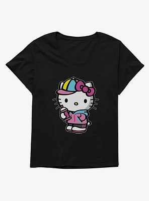 Hello Kitty Spray Can Front Girls T-Shirt Plus