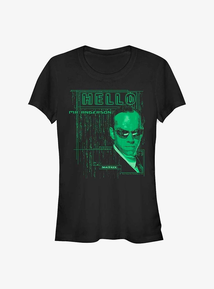 The Matrix Agent Smith Hello Girls T-Shirt