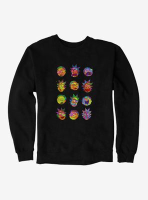 Rick And Morty The Many Faces Sweatshirt