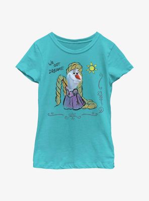 Disney Olaf Presents Rapunzel Outfit Youth Girls T-Shirt