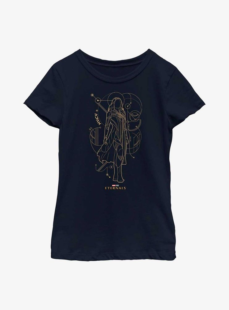 Marvel Eternals Ajak Hero Line Art Youth Girls T-Shirt