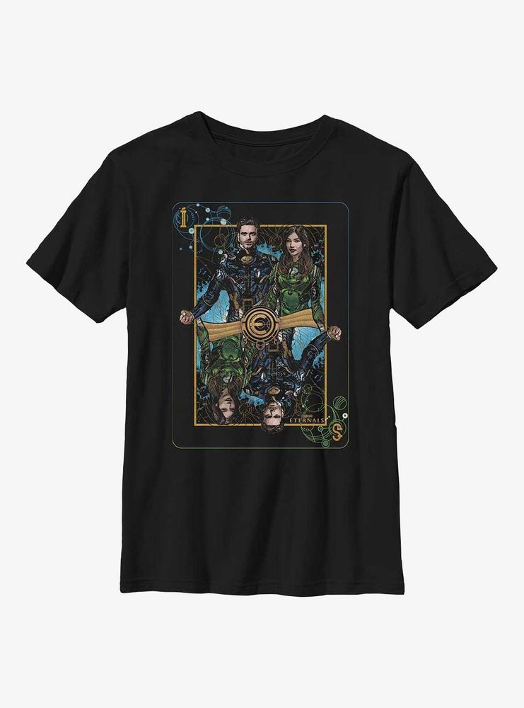 Marvel Eternals Sersi & Ikaris Playing Card Youth T-Shirt