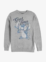 Disney Lilo & Stitch Good Times Only Crew Sweatshirt