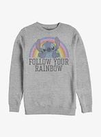 Disney Lilo & Stitch Follow Your Rainbow Crew Sweatshirt