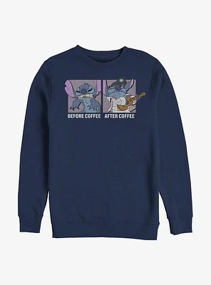 Disney Lilo & Stitch Before Coffee After Crew Sweatshirt