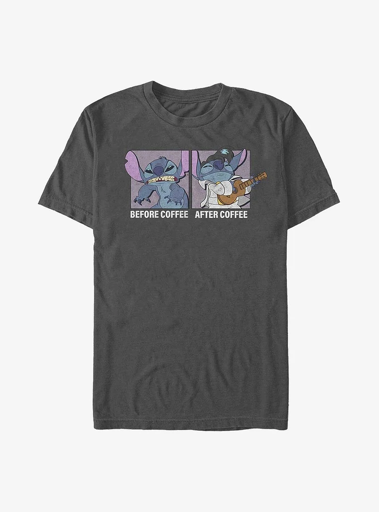 Disney Lilo & Stitch Before Coffee After T-Shirt