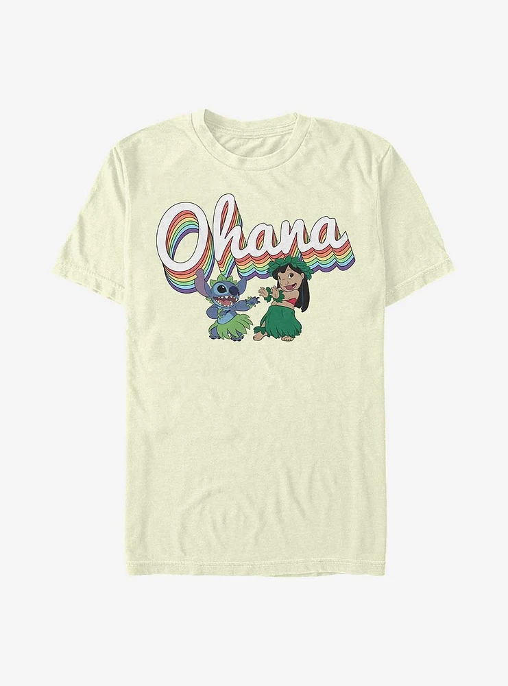 Disney Lilo & Stitch Rainbow Ohana T-Shirt