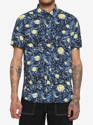 Starry Night Woven Button-Up