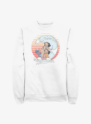 Disney Lilo & Stitch Family Surfing Crew Sweatshirt