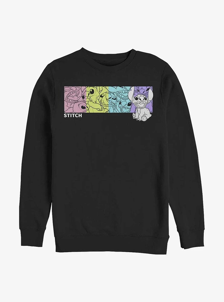 Disney Lilo & Stitch Colorful Stitches Crew Sweatshirt