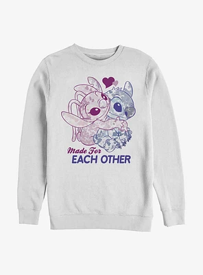 Disney Lilo & Stitch Made For Eachother Crew Sweatshirt