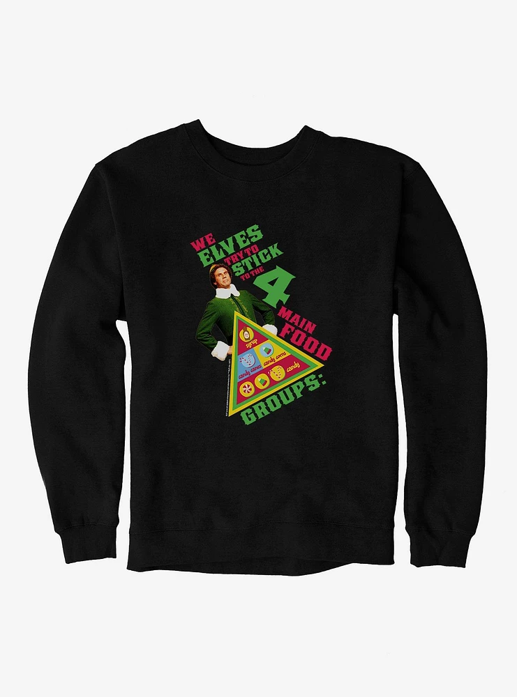 Elf Buddy 4 Main Food Groups Sweatshirt