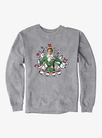 Elf Buddy With Holiday Icons Sweatshirt