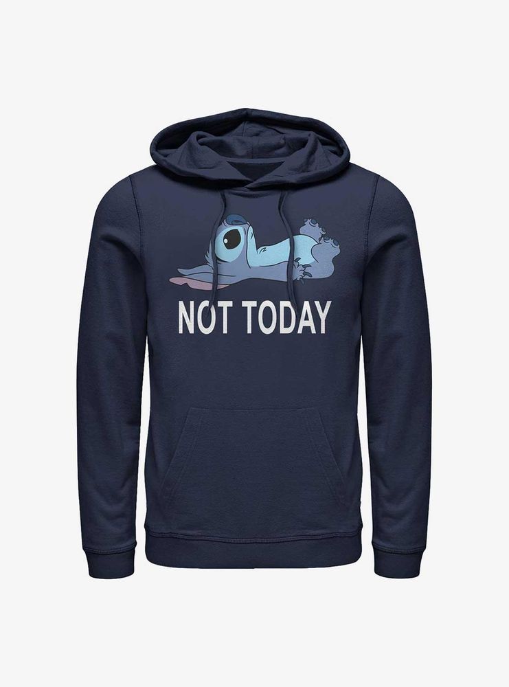Boy's Lilo & Stitch Not Today Pull Over Hoodie - Black - Large