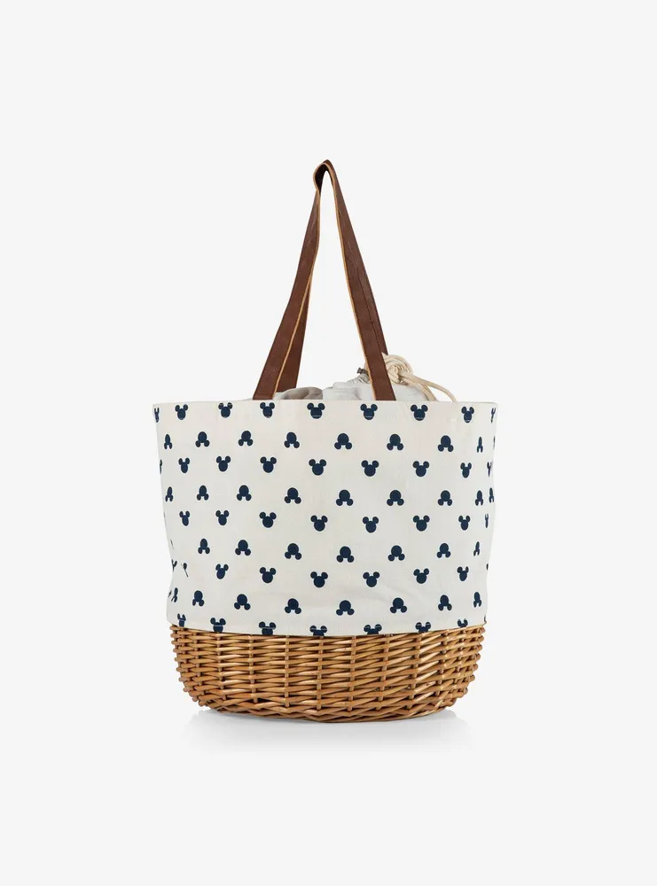 Disney Mickey Mouse Classic Mickey Silhouette Canvas Willow Basket Tote