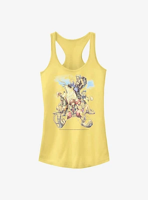 Disney Kingdom Hearts Group The Clouds Girls Tank