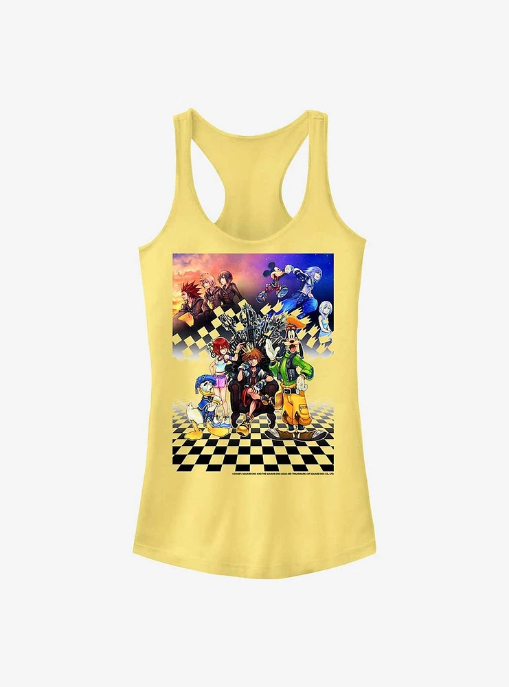 Disney Kingdom Hearts Group Checkers Girls Tank