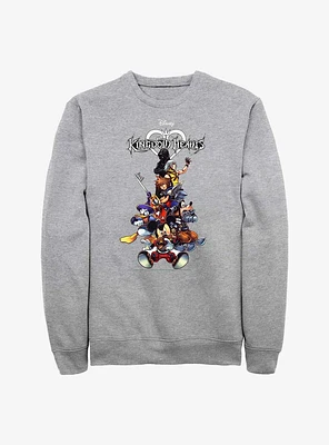 Disney Kingdom Hearts Group With Logo Crew Sweatshirt
