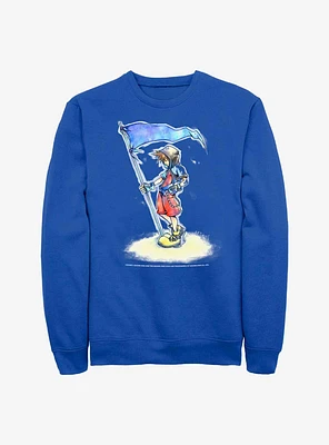 Disney Kingdom Hearts Sora With Flag Crew Sweatshirt